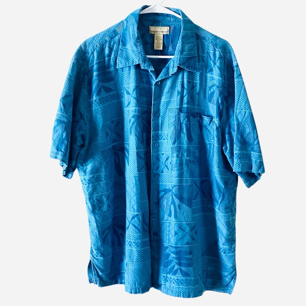 Kona Kai 2XL Silk Button Down Hawaiian Shirt 2XL
